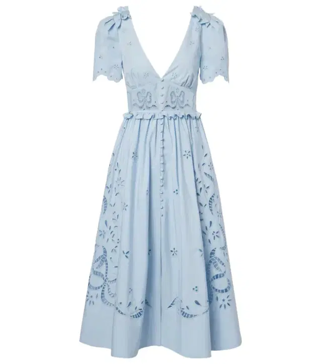 Broderie anglaise cotton-blend midi dress