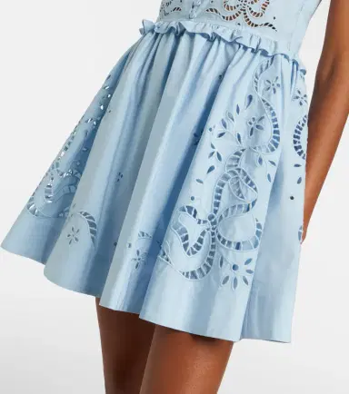 Self-Portrait Broderie anglaise cotton-blend minidress | Thumbnail 3