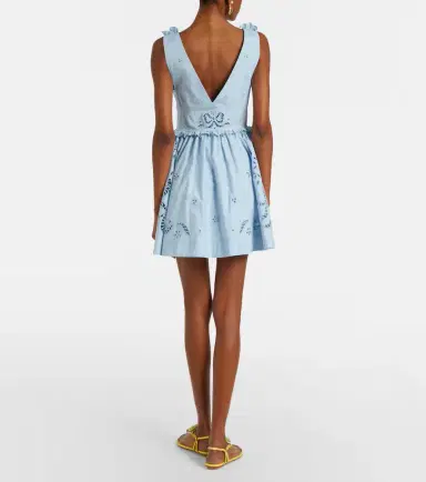 Self-Portrait Broderie anglaise cotton-blend minidress | Thumbnail 5
