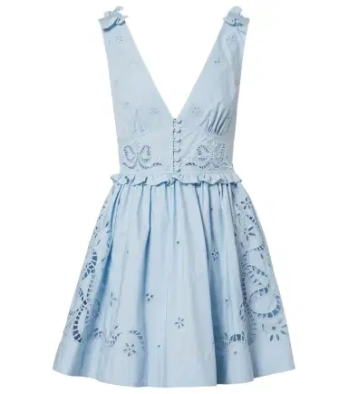 Self-Portrait Broderie anglaise cotton-blend minidress | Thumbnail 1