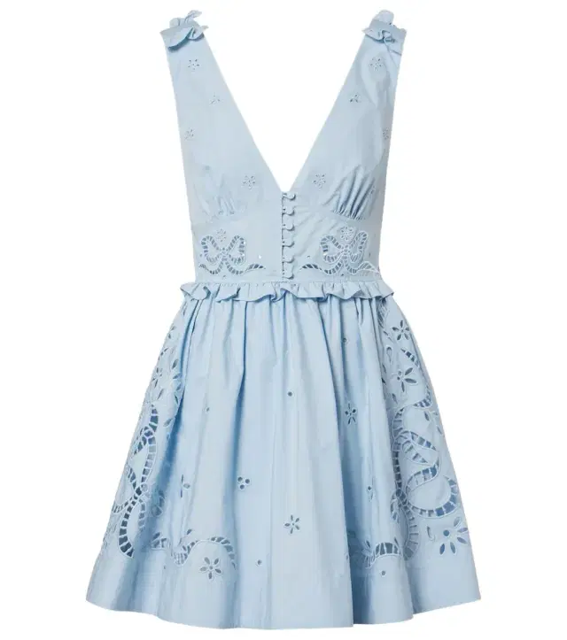 Broderie anglaise cotton-blend minidress Broderie anglaise cotton-blend minidress