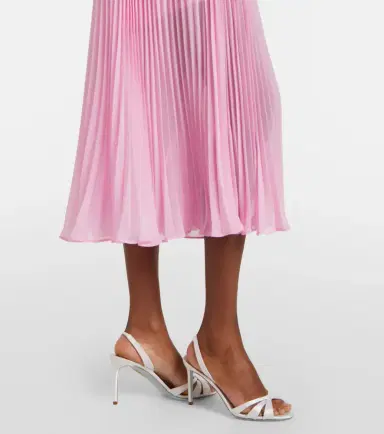 Self-Portrait Belted tie-neck georgette midi dress | Thumbnail 5