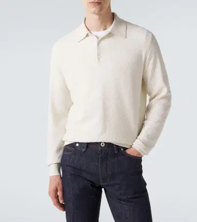 Brioni Cotton, silk, and cashmere polo sweater | Thumbnail 3