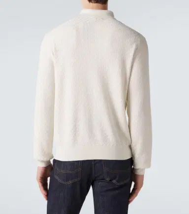 Brioni Cotton, silk, and cashmere polo sweater | Thumbnail 4