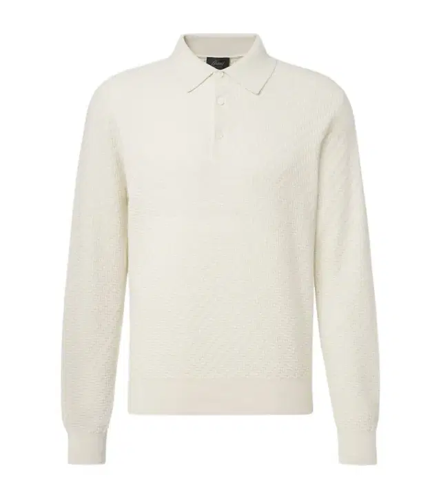 Cotton, silk, and cashmere polo sweater