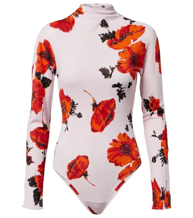 Alaia Alaïa Floral jersey bodysuit