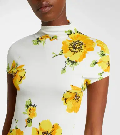 Alaïa Alaïa Floral ruched jersey maxi dress | Thumbnail 3