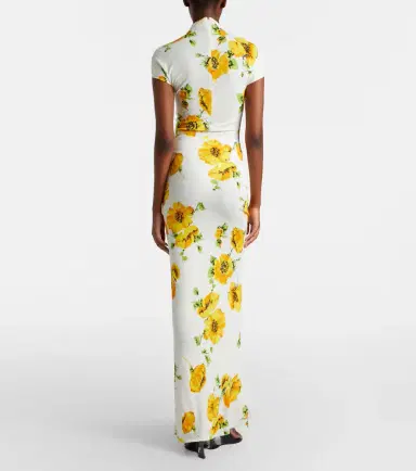 Alaïa Alaïa Floral ruched jersey maxi dress | Thumbnail 5