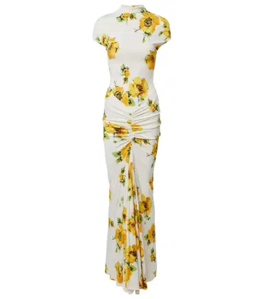 Alaïa Alaïa Floral ruched jersey maxi dress | Thumbnail 1