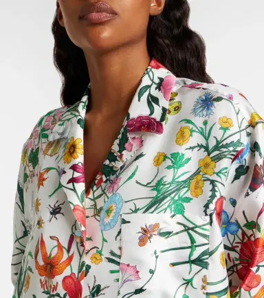 Gucci Flora silk twill shirt | Thumbnail 5 Gucci Flora silk twill shirt | Thumbnail 5