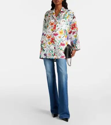 Gucci Flora silk twill shirt | Thumbnail 6 Gucci Flora silk twill shirt | Thumbnail 6