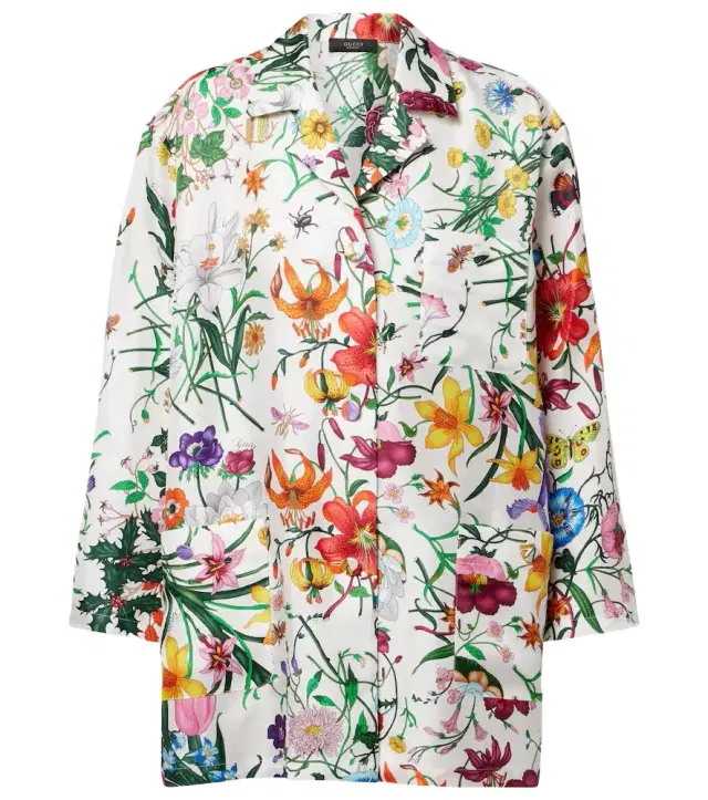 Flora silk twill shirt