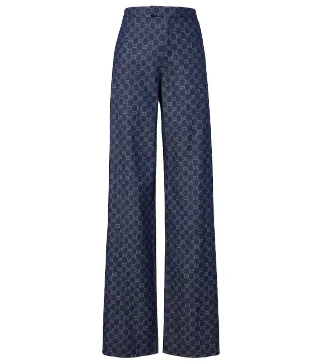 Gucci GG jacquard wide-leg jeans