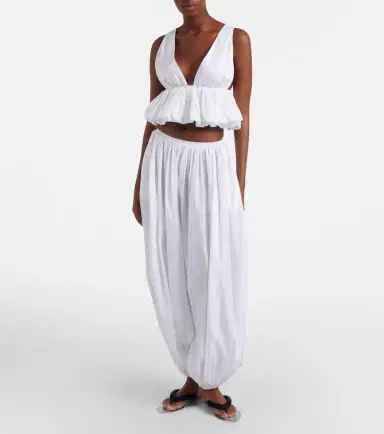 Alaïa Alaïa Striped cotton poplin balloon pants | Thumbnail 4