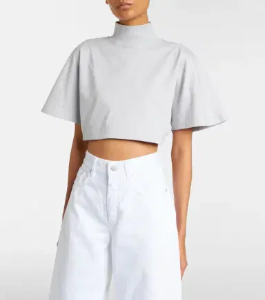 Alaia Alaïa Cropped cotton jersey T-shirt | Thumbnail 2