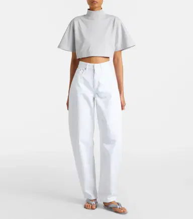 Alaia Alaïa Cropped cotton jersey T-shirt | Thumbnail 6