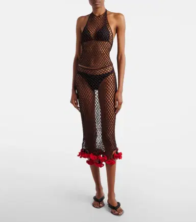 Alaia Alaïa Open-knit cotton midi skirt | Thumbnail 3