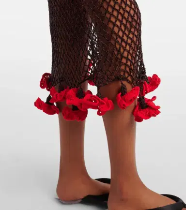 Alaia Alaïa Open-knit cotton midi skirt | Thumbnail 4