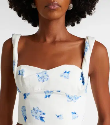 Leo Lin Lexi floral cotton crop top | Thumbnail 2