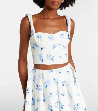 Leo Lin Lexi floral cotton crop top | Thumbnail 3