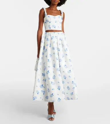Leo Lin Lexi floral cotton crop top | Thumbnail 4