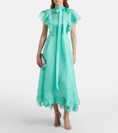 Leo Lin Elsie tie-neck linen and silk maxi dress | Thumbnail 7