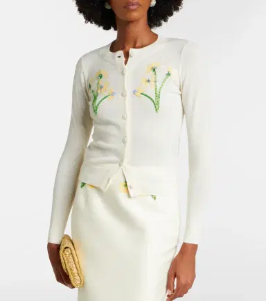 Leo Lin Claire embellished wool and cashmere cardigan | Thumbnail 2