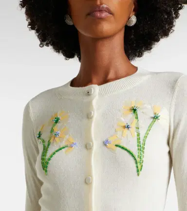 Leo Lin Claire embellished wool and cashmere cardigan | Thumbnail 5