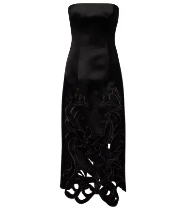 Leo Lin Rayna floral-appliqué bustier gown | Thumbnail 1