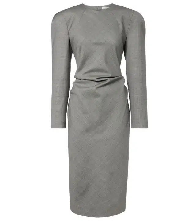 Wool tie-detail midi dress