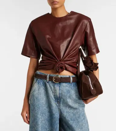 Magda Butrym Cropped leather top | Thumbnail 4 Magda Butrym Cropped leather top | Thumbnail 4