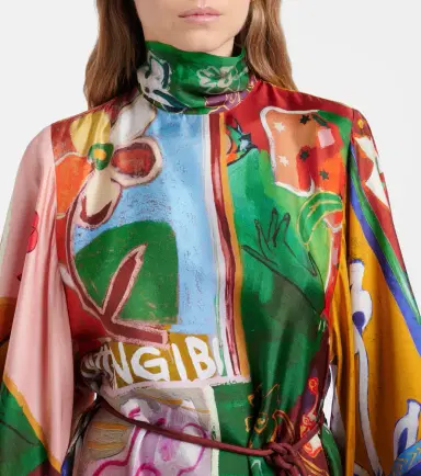 ALÉMAIS Alémais x MLAK Tangible Love printed silk midi dress | Thumbnail 3
