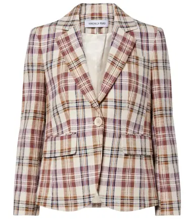 Veronica Beard Tyra plaid cotton-blend blazer | Thumbnail 1 Veronica Beard Tyra plaid cotton-blend blazer | Thumbnail 1