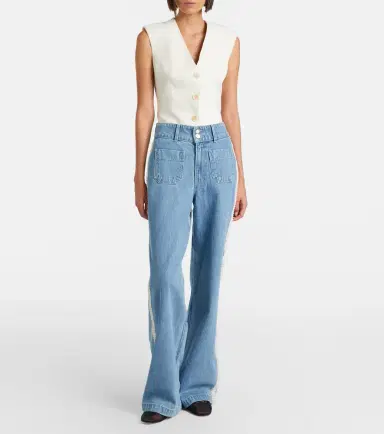 Veronica Beard Taylor high-rise wide-leg jeans | Thumbnail 3 Veronica Beard Taylor high-rise wide-leg jeans | Thumbnail 3