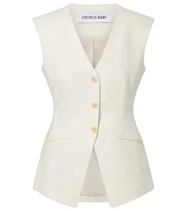 Veronica Beard Gillson cotton-blend twill vest | Thumbnail 1 Veronica Beard Gillson cotton-blend twill vest | Thumbnail 1