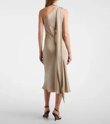 Max Mara Elegante one-shoulder silk crêpe midi dress | Thumbnail 2