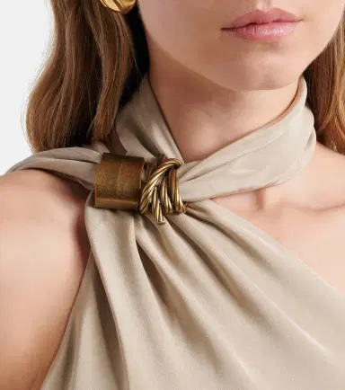 Max Mara Elegante one-shoulder silk crêpe midi dress | Thumbnail 3