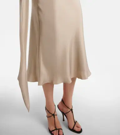 Max Mara Elegante one-shoulder silk crêpe midi dress | Thumbnail 4