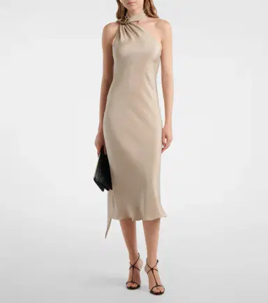 Max Mara Elegante one-shoulder silk crêpe midi dress | Thumbnail 6