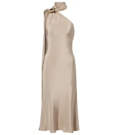 Max Mara Elegante one-shoulder silk crêpe midi dress | Thumbnail 1