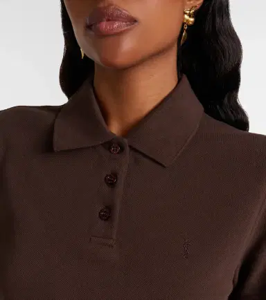 Saint Laurent Cassandre cotton piqué polo shirt | Thumbnail 2