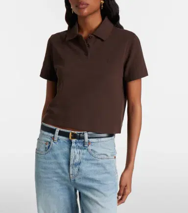 Saint Laurent Cassandre cotton piqué polo shirt | Thumbnail 4