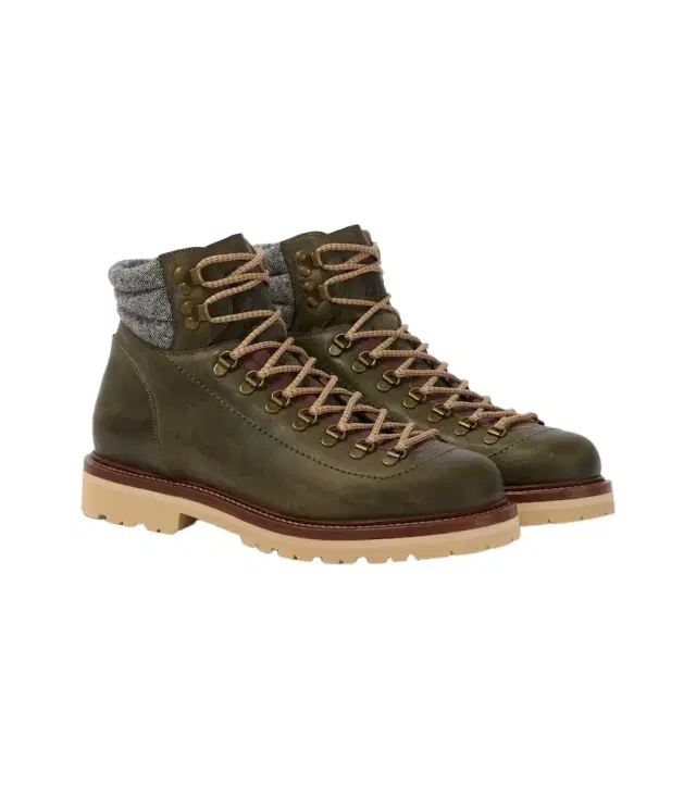 Brunello Cucinelli Leather lace-up boots
