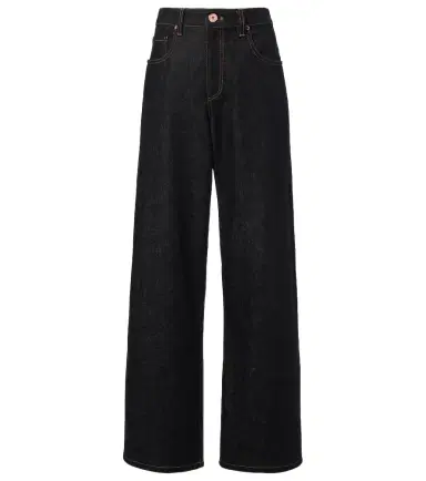 Brunello Cucinelli Leather-trimmed wide-leg jeans | Thumbnail 1 Brunello Cucinelli Leather-trimmed wide-leg jeans | Thumbnail 1
