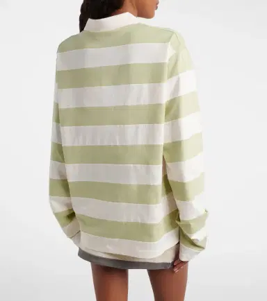 Miu Miu Striped cotton jersey polo shirt | Thumbnail 3