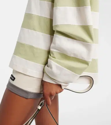 Miu Miu Striped cotton jersey polo shirt | Thumbnail 4