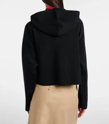 Loewe Leather-trimmed wool hoodie | Thumbnail 4 Loewe Leather-trimmed wool hoodie | Thumbnail 4