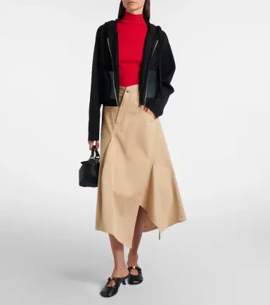 Loewe Leather-trimmed wool hoodie | Thumbnail 5 Loewe Leather-trimmed wool hoodie | Thumbnail 5