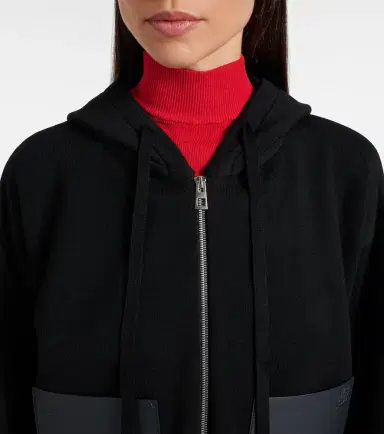 Loewe Leather-trimmed wool hoodie | Thumbnail 6 Loewe Leather-trimmed wool hoodie | Thumbnail 6