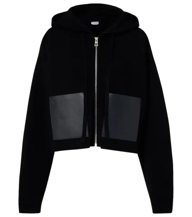 Loewe Leather-trimmed wool hoodie